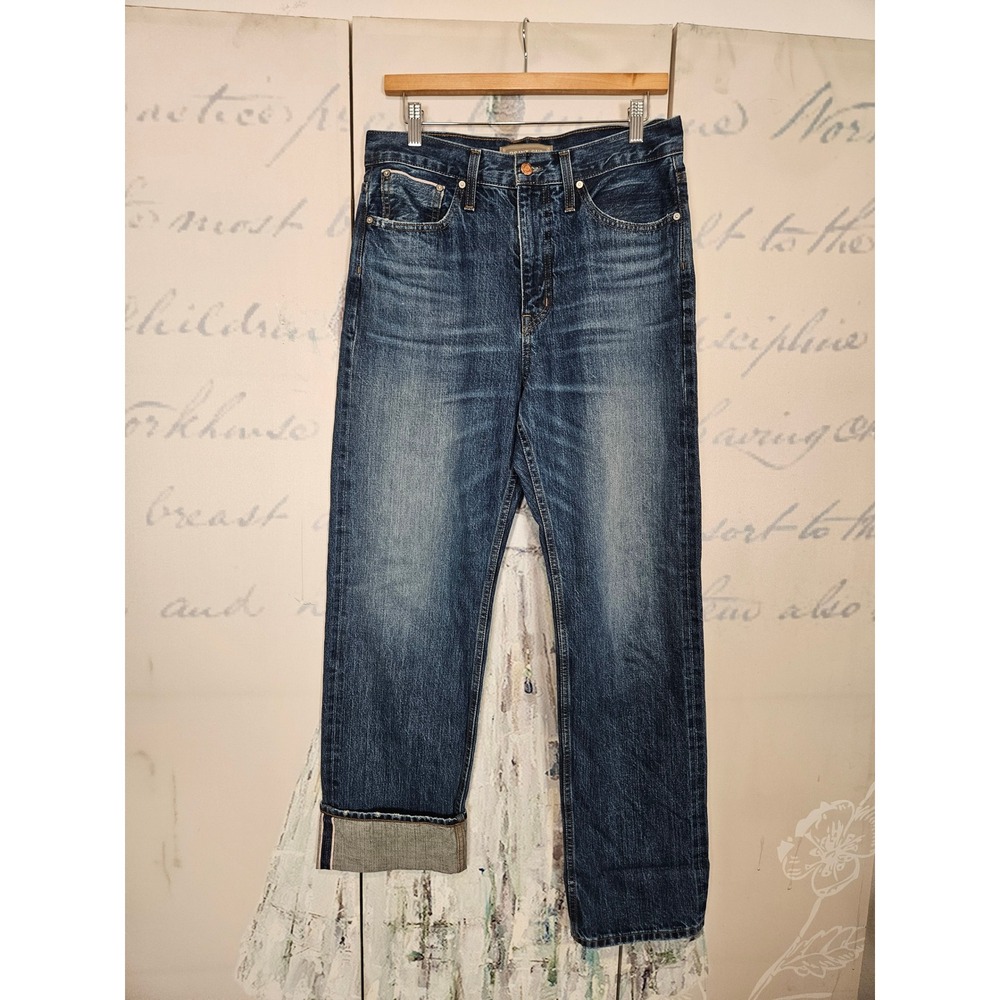 J Crew Point Sur Vista Jeans 28 Blue High Rise Straight Leg Selvedge Made In USA